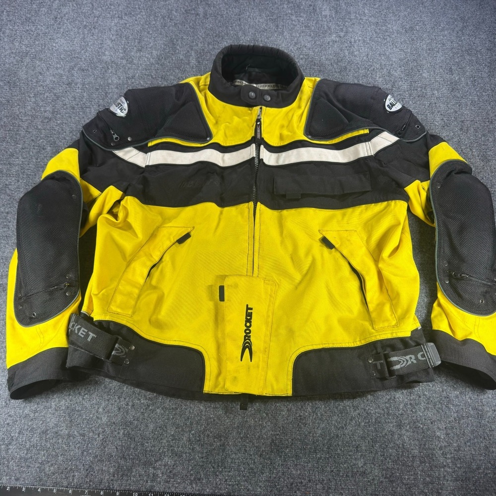 Size 2XL Joe Rocket Ballistic Series Motorcycle Jacket Yellow Black White